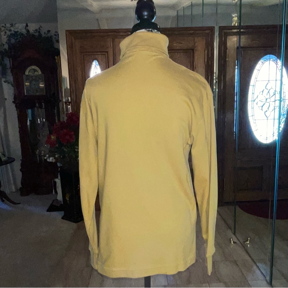 One Up Golf  Vintage Wool Navy Golf Sweater with Gold Turtleneck Women Small - Picture 8 of 13